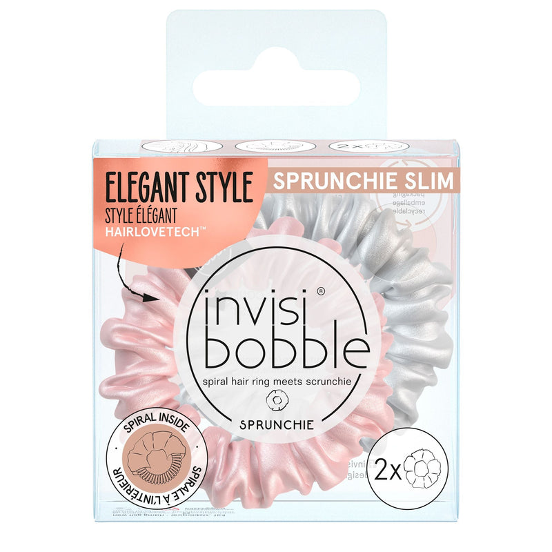 Invisibobble Sprunchie Slim Spiral Hair Ring. Siidise kangaga kaetud invisibobble juuksekummid 2tk (erinevad toonid)