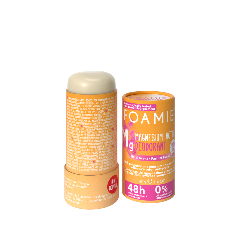 Foamie Magnesium Active Deodorant Happy Day/Floral Scent. Alumiiniumi- ja alkoholivaba deodorant lillelõhnaline 40g