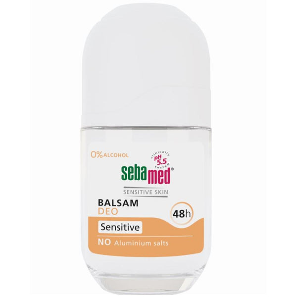 Sebamed Sensitive Skin Balsam Deo Sensitive 48h. Alumiiniumivaba rulldeodorant 48H tundlikule nahale 50ml