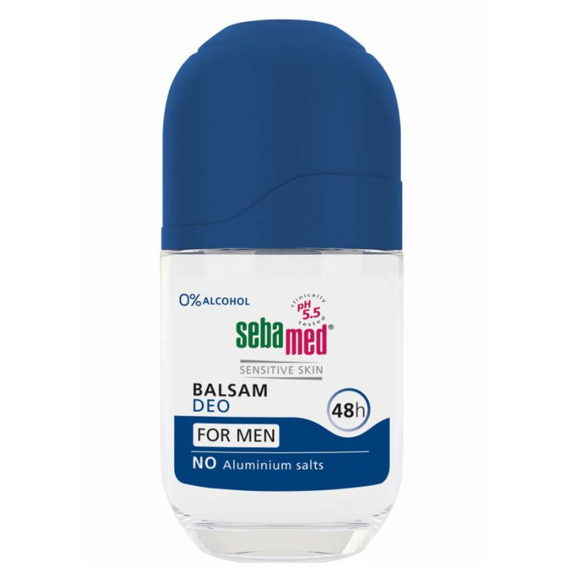 Sebamed Sensitive Skin Balsam Deo For Men 48h. Alumiiniumivaba meeste rulldeodorant 48H tundlikule nahale 50ml