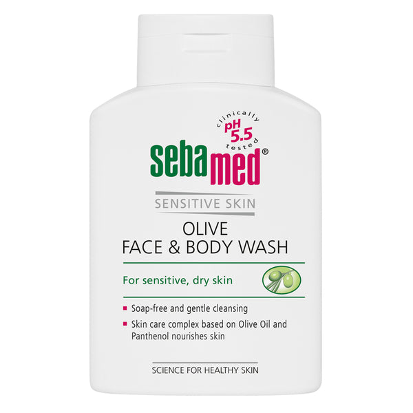 Sebamed Sensitive Skin Olive Face & Body Wash. Seebivaba näo ja keha pesuvahend tundlikule/kuivale nahale 200ml