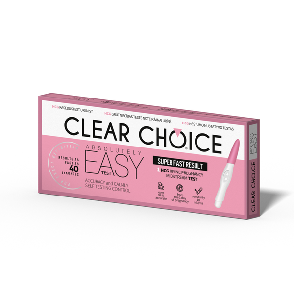 Clear Choice Pregnancy Test (40 Seconds). Rasedustest Easy (tulemus 40 sekundiga) 1tk