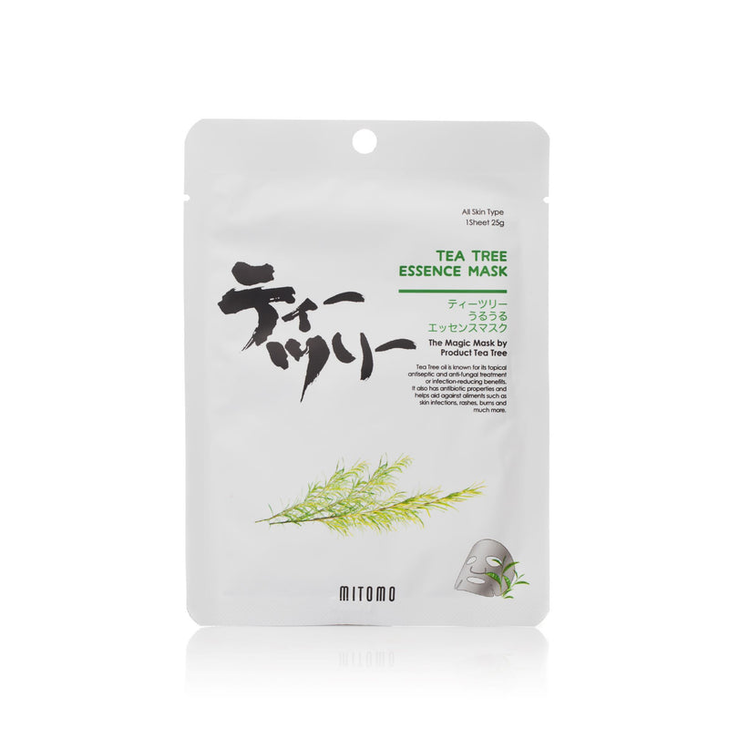 Mitomo Tea Tree Essence Mask. Näomask teepuu-essentsiga kõikidele nahatüüpidele 25g