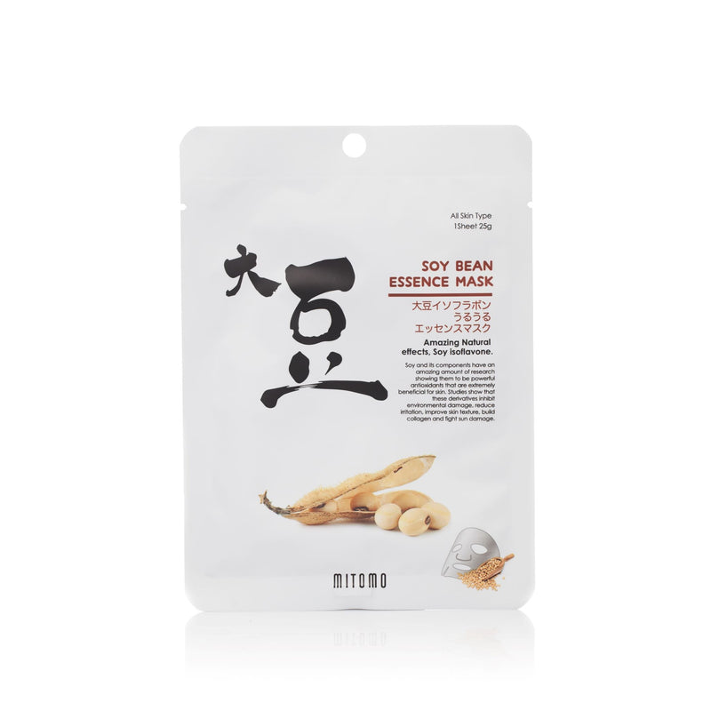 Mitomo Soy Bean Essence Mask. Näomask sojaoa-essentsiga kõikidele nahatüüpidele 25g