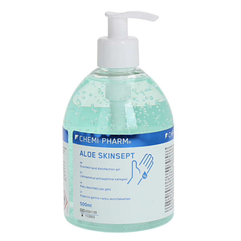 Chemi-Pharm Aloe Skinsept. Greibilõhnaline antiseptiline geeljas puhastusvahend kätele, pihusti 500ml