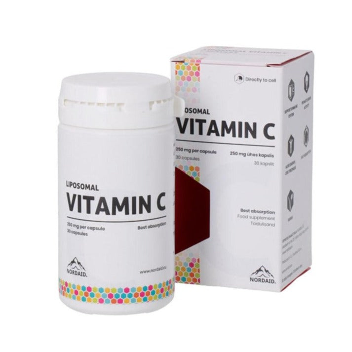 Nordaid Liposomal Vitamin C 250 mg. Liposoomne C-vitamiini kapsel 30tk