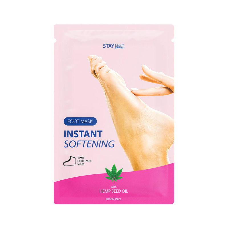 Stay Well Instant Softening Foot Mask Hemp Seed. Nahka pehmendav jalamask 1paar