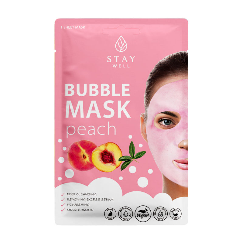 Stay Well Deep Cleansing Bubble Mask Peach. Puhastav mullimask virsikuekstraktiga 20g