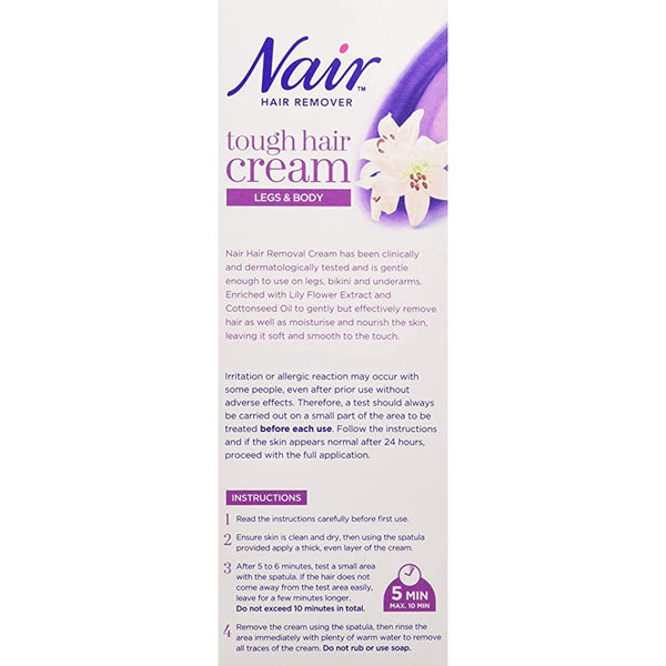 Nair Tough Hair Cream Legs & Body, Extract Of Lily Flower & Cottonseed Oil. Tugev karvaeemalduskreem jalgadele ja kehale 200ml