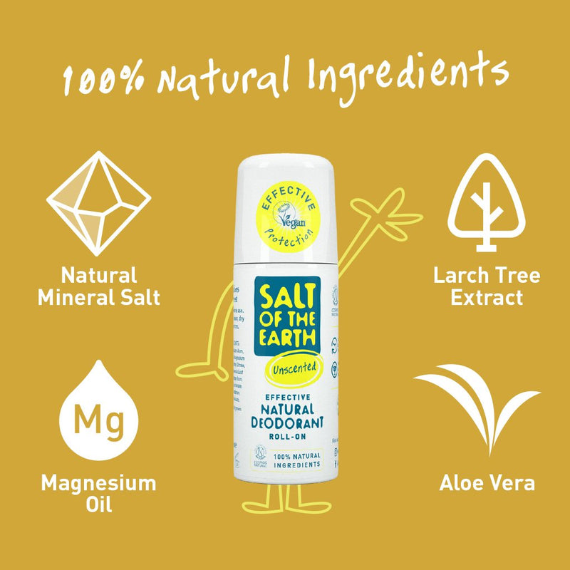 Salt of the Earth Natural Deodorant Roll-On Unscented. Lõhnatu rulldeodorant 75ml