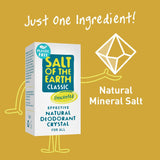Salt of the Earth Plastic Free Natural Deodorant Classic Crystal Unscented For All. Lõhnatu kristalldeodorant plastikuvabas pakendis 75g