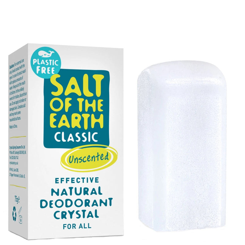 Salt of the Earth Plastic Free Natural Deodorant Classic Crystal Unscented For All. Lõhnatu kristalldeodorant plastikuvabas pakendis 75g