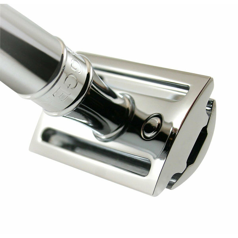 Edwin Jagger Double Edge Safety Razor, Lined Detail Chrome-Plated Handle. Klassikaline raseerija kroomitud 1tk