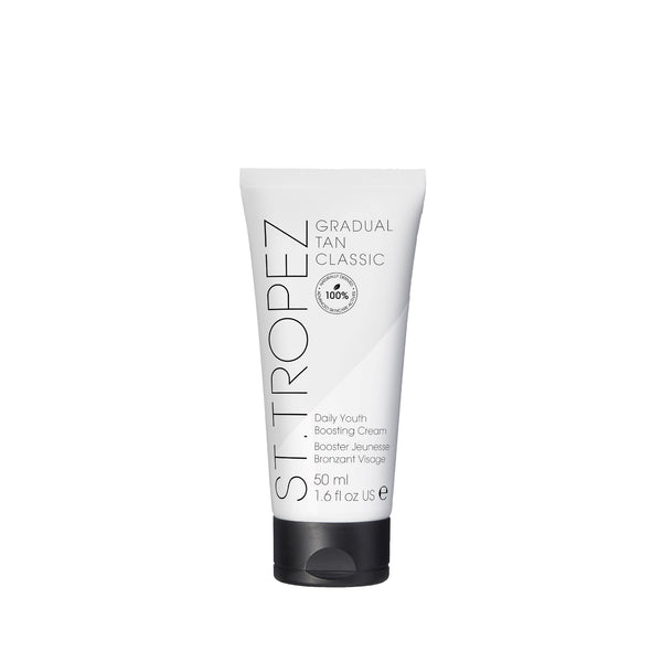 St. Tropez Gradual Tan Classic Daily Youth Boosting Cream. Järkjärgulist päevitust andev igapäevane pinguldav õrnalt toonitud näokreem, hele/keskmine päevitus 50ml