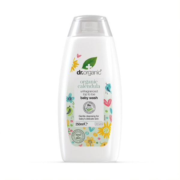 Dr Organic Calendula Unfragranced Top To Toe Baby  Wash. Saialille lõhnatu pesugeel väikelastele 250ml