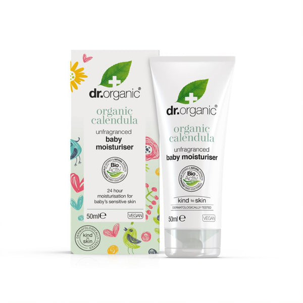 Dr Organic Calendula Unfragranced Baby Moisturiser. Saialille lõhnatu kreem väikelastele 50ml