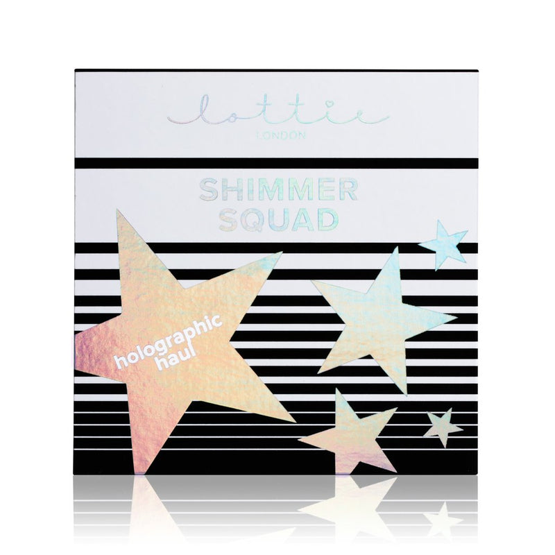 Lottie Shimmer Squad Holographic Haul Highlighting Palette. Valgust peegeldav holograafiline särapuudripalett 16,8g
