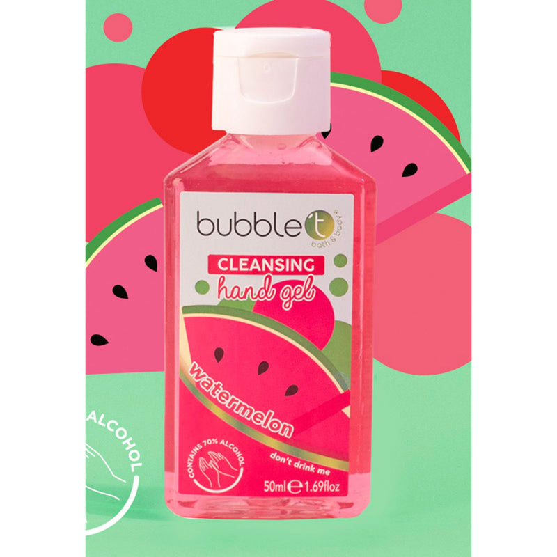Bubble T Hand Cleansing Gel Watermelon 70% Alcohol. Arbuusilõhnaline käte puhastusgeel 50ml