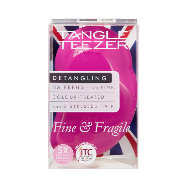 Tangle Teezer Fine & Fragile Detangling Hairbrush For Fine, Colour-Treated And Distressed Hair Berry Bright. Pusahari õrnadele ja katkevatele juustele roosa 1tk