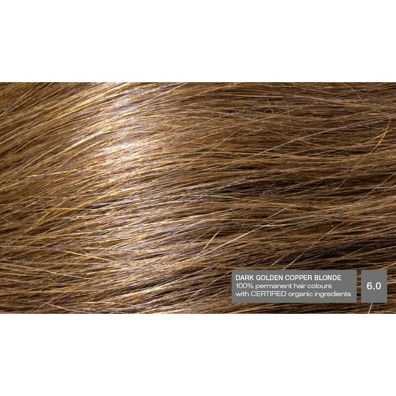Naturigin Organic Based 100% Permanent Hair Colours Dark Golden Copper Blonde 6.0. Püsijuuksevärv tume kuldne vaskne blond 115ml