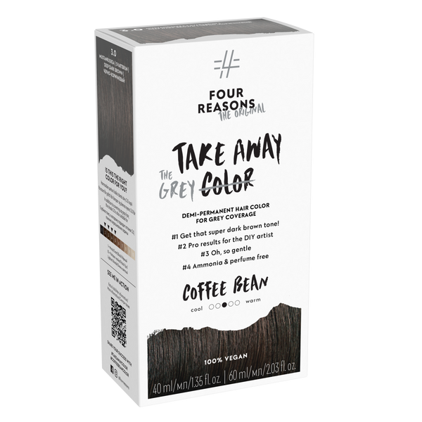 Four Reasons Takeaway Color Demi-Permanent Hair Color 3.0 Coffee Bean. Ammoniaagi- ja lõhnaainete vaba poolpüsivärv 40ml+60ml