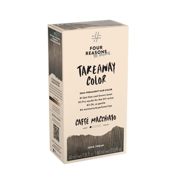 Four Reasons Takeaway Color Demi-Permanent Hair Color 5.1 Caffee Macchiato. Ammoniaagi- ja lõhnaainete vaba poolpüsivärv 40ml+60ml