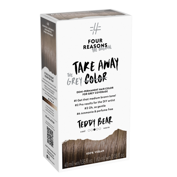 Four Reasons Takeaway Color Demi-Permanent Hair Color 6.0 Teddy Bear. Ammoniaagi- ja lõhnaainete vaba poolpüsivärv 40ml+60ml