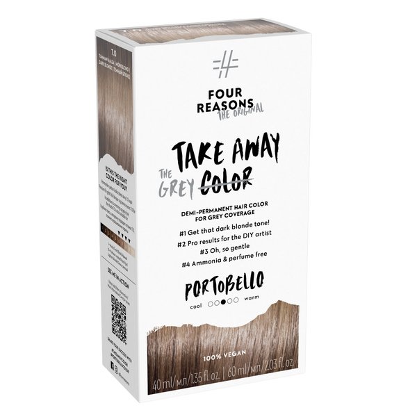 Four Reasons Takeaway Color Demi-Permanent Hair Color 7.0 Portobello. Ammoniaagi- ja lõhnaainete vaba poolpüsivärv 40ml+60ml