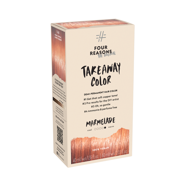 Four Reasons Takeaway Color Demi-Permanent Hair Color 7.43 Marmelade. Ammoniaagi- ja lõhnaainete vaba poolpüsivärv 40ml+60ml