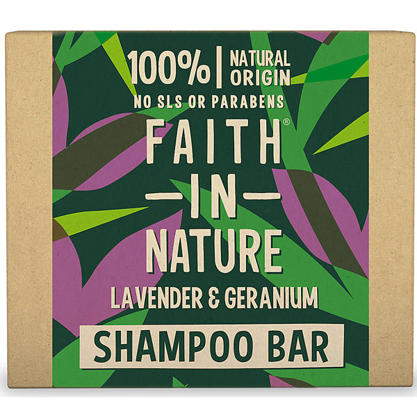 Faith In Nature Shampoo Bar Lavender & Geranium. Juuksed toitev tahke šampoon lavendli ja geraaniumiga 85g