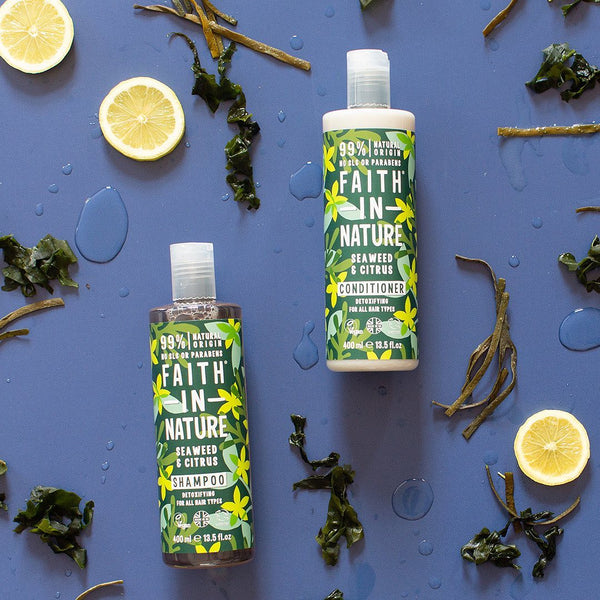 Faith In Nature Detoxifying Shampoo Seaweed & Citrus For All Hair Types. Sügavpuhastav šampoon merevetika ja tsitrusega kõikidele juuksetüüpidele 400ml