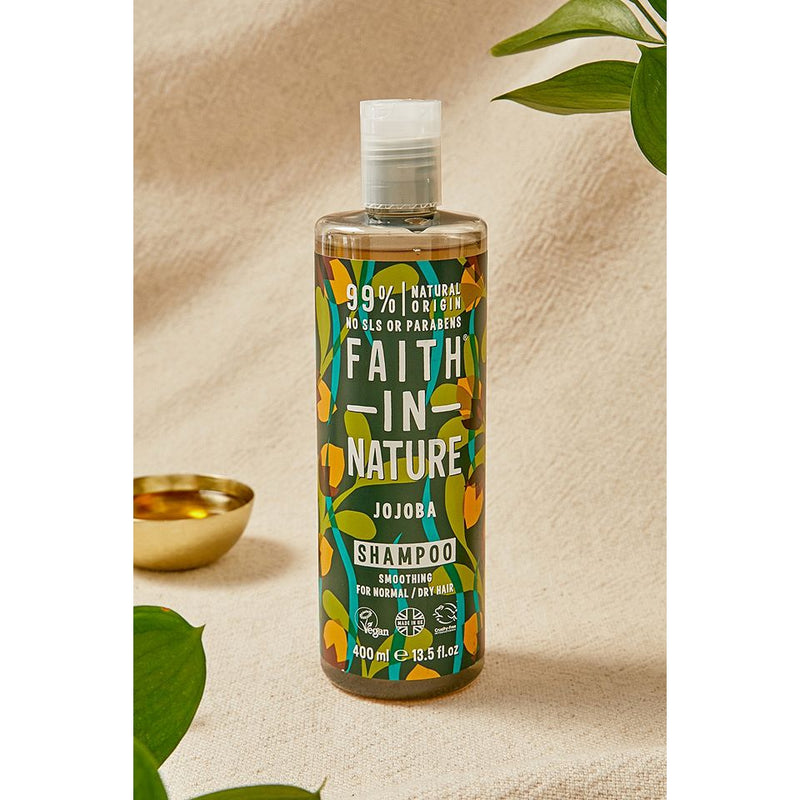 Faith In Nature Smoothing Shampoo Jojoba For Normal/Dry Hair. Silendav šampoon jojobaõliga normaalsetele/kuivadele juustele 400ml