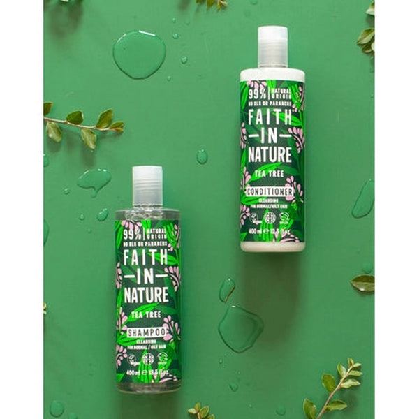 Faith In Nature Cleansing Shampoo Tea Tree For Normal/Oily Hair. Sügavpuhastav šampoon teepuuõliga normaalsetele/rasustele juustele 400ml