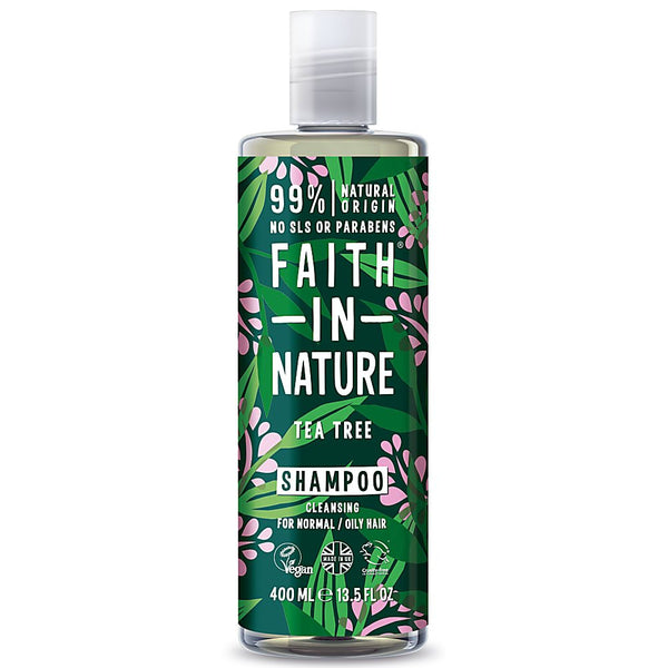 Faith In Nature Cleansing Shampoo Tea Tree For Normal/Oily Hair. Sügavpuhastav šampoon teepuuõliga normaalsetele/rasustele juustele 400ml