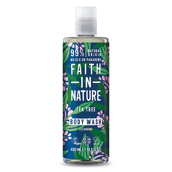Faith In Nature Cleansing  Body Wash Tea Tree. Sügavpuhastav kehapesugeel teepuuõliga 400ml