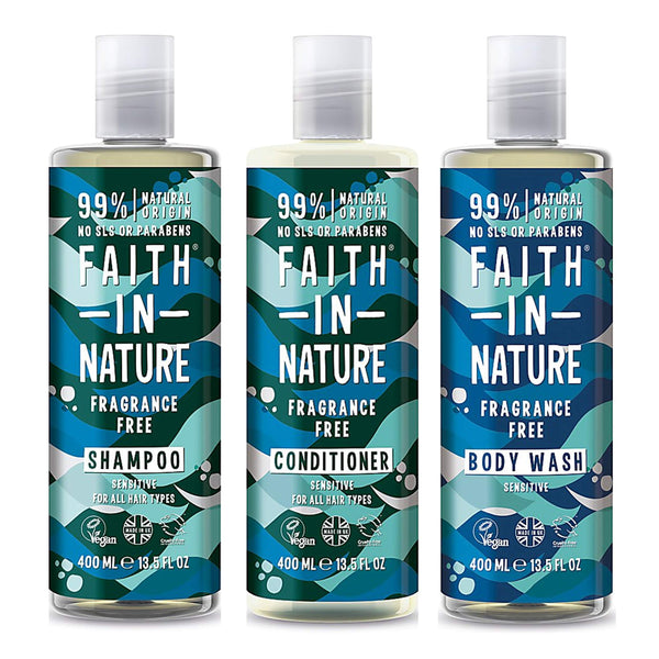 Faith In Nature Fragnance Free Shampoo Sensitive For All Hair Types. Lõhnavaba šampoon tundlikule peanahale, kõikidele juuksetüüpidele 400ml