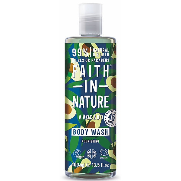 Faith In Nature Nourishing Body Wash Avocado. Toitev kehapesugeel avokaadoõliga 400ml