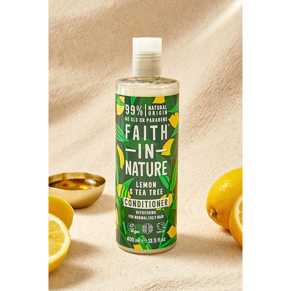 Faith In Nature Refreshing Conditioner Lemon &Tea Tree For Normal/Oily Hair. Värskendav palsam sidruni ja teepuuõliga normaalsetele/rasustele juustele 400ml