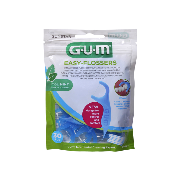 GUM Easy Flossers N30. Mentoolimaitselised hambaniidid fluoriidiga 30tk