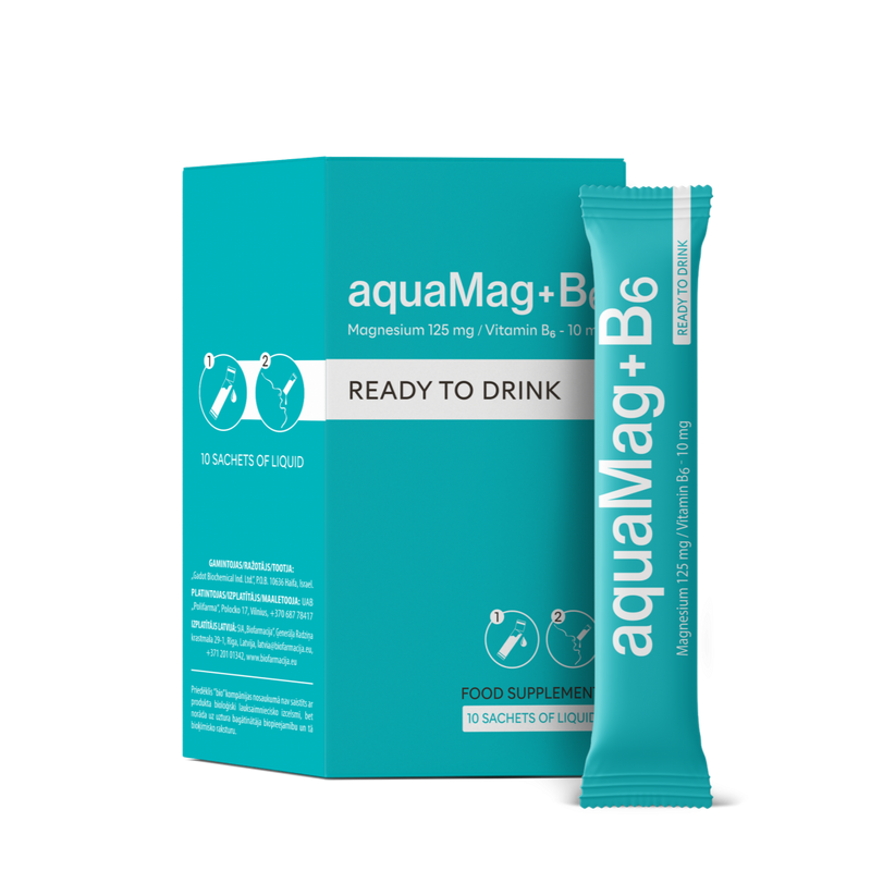 Biofarmacija aquaMag+ B6, (Ready To Drink) valmislahus 10tk, netomass 150ml