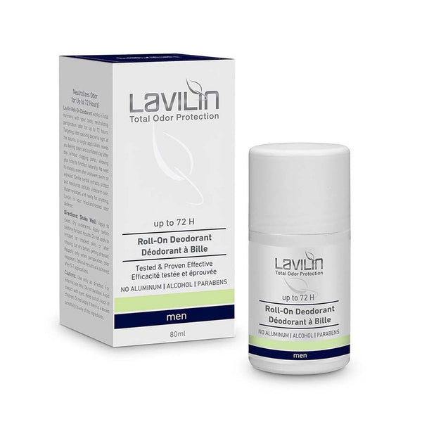 Lavilin Roll-On Deodorant up to 72H Men. Parabeeni-, alumiiniumi- ja alkoholivaba rulldeodorant meestele 80ml