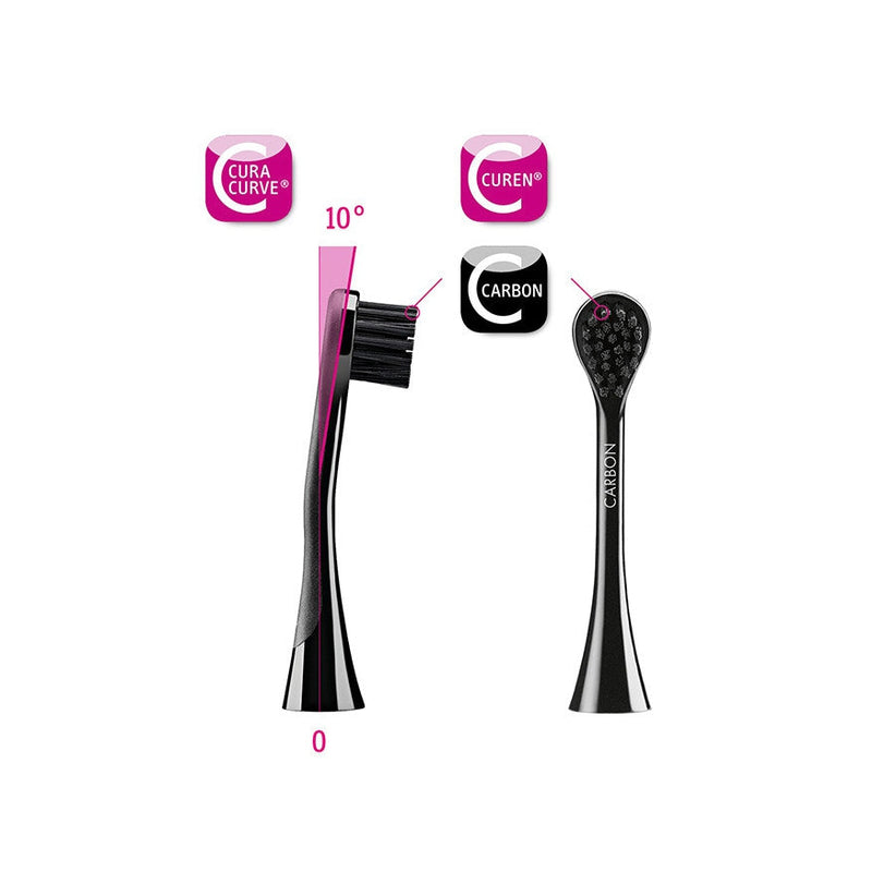 Curaprox Hydrosonic Black Is White Electric Toothbrush + Brush Heads 2Pcs. Elektriline hambahari must + vahetusharjad 2tk