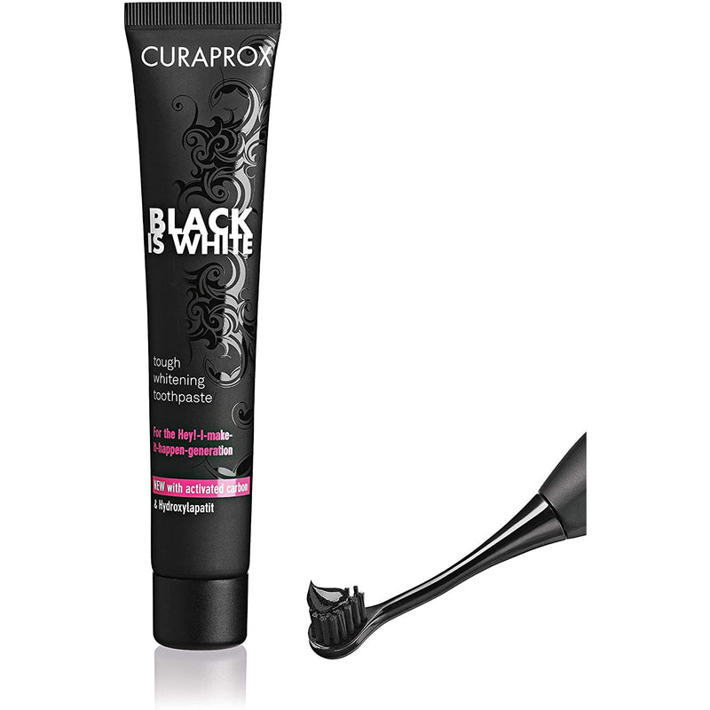 Curaprox Hydrosonic Black Is White Electric Toothbrush + Brush Heads 2Pcs. Elektriline hambahari must + vahetusharjad 2tk