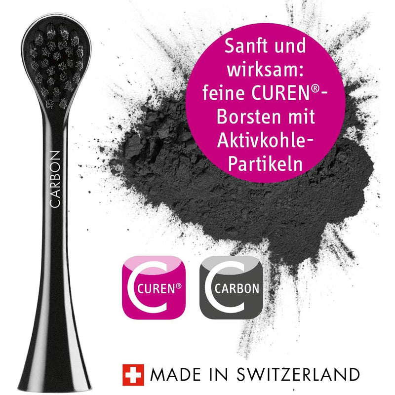 Curaprox Hydrosonic Black Is White Replacement Brush Heads Black/Black 2Pcs. Elektrilise hambaharja tilgakujulised vahetusharjad must/must 2tk