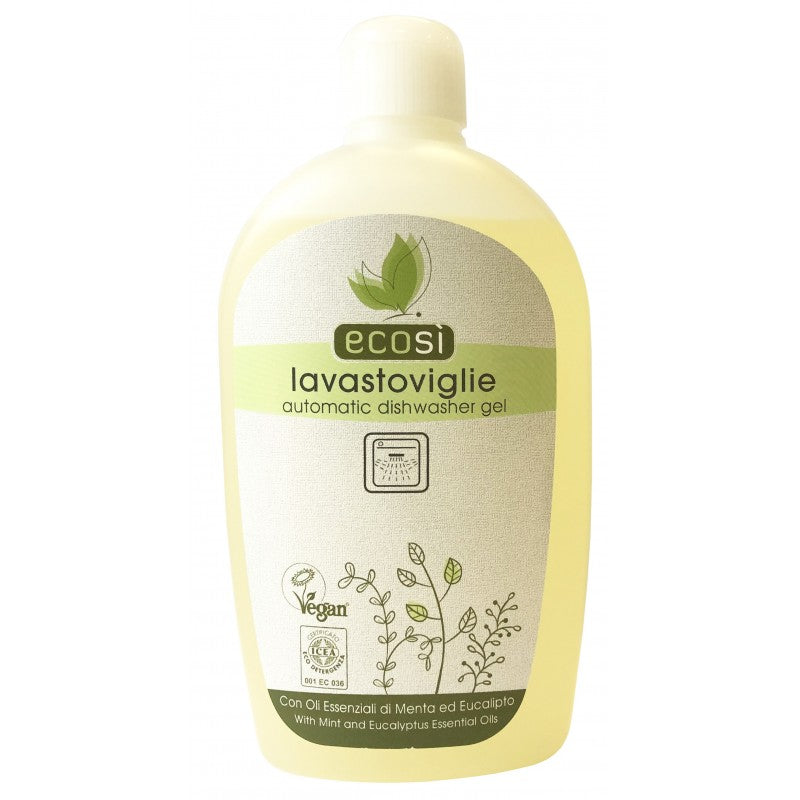 Ecosi Liquid Dishwasher Detergent Mint And Eucalyptus. Nõudepesumasinageel mündi ja eukalüpti eeterliku õliga 500ml