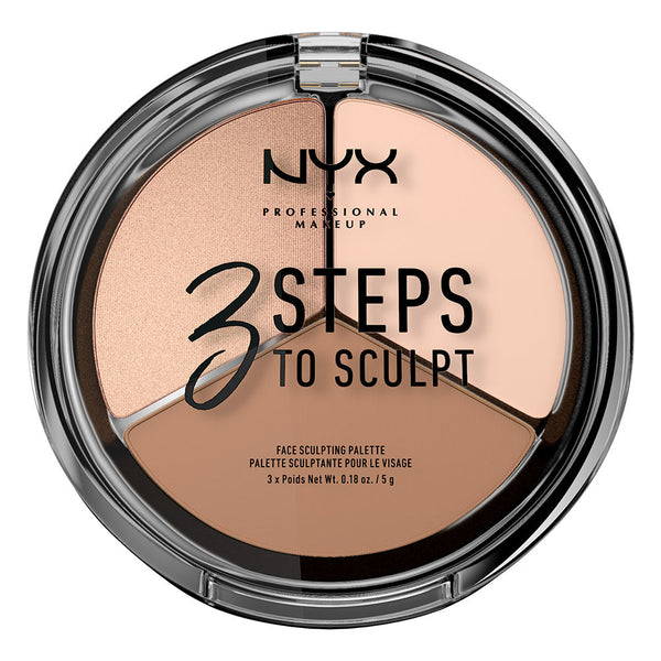 NYX Professional Makeup 3 Steps To Sculpt Face Sculpting Palette. Kontuurimispalett 15g (erinevad toonid)