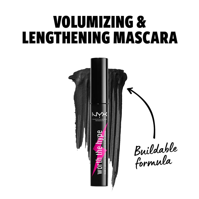 NYX Professional Makeup Worth The Hype Volume & Lengthening Mascara. Volüümi lisav pikendav ripsmetušš must 7ml