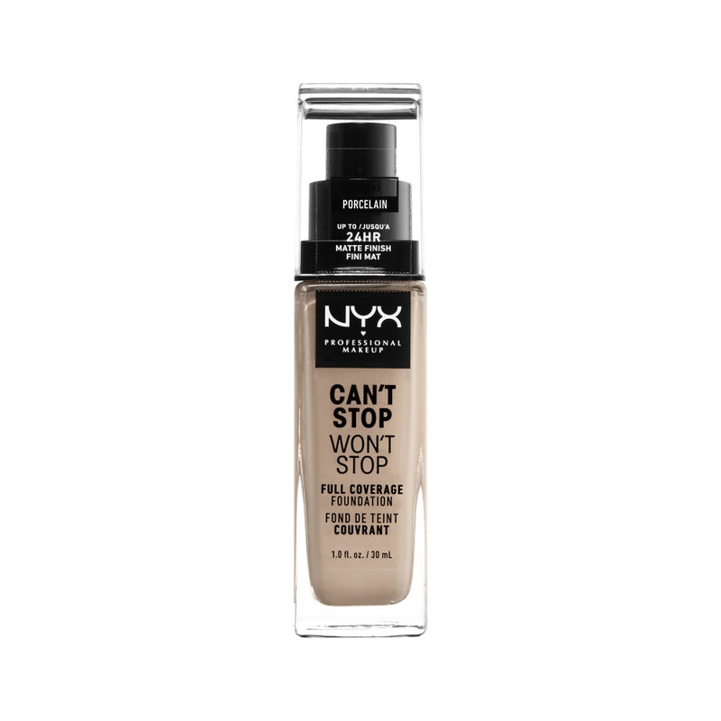 NYX Professional Makeup Can’t Stop Won’t Stop Full Coverage Foundation Up To 24HR Matte Finish. Veekindel pigmendirohke jumestuskreem matt 30ml (erinevad toonid)