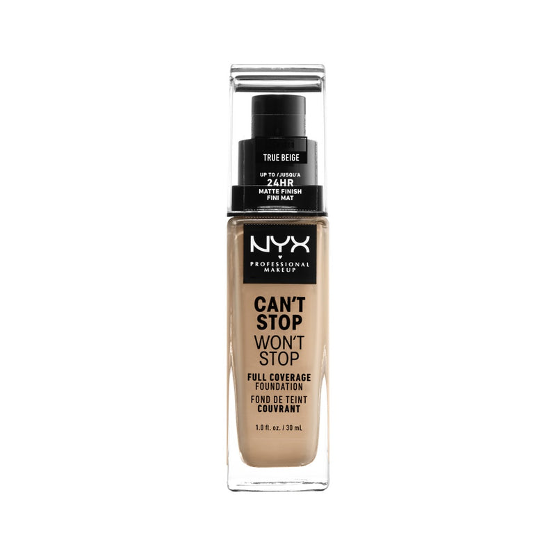 NYX Professional Makeup Can’t Stop Won’t Stop Full Coverage Foundation Up To 24HR Matte Finish. Veekindel pigmendirohke jumestuskreem matt 30ml (erinevad toonid)