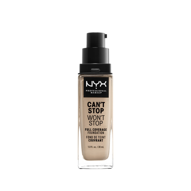 NYX Professional Makeup Can’t Stop Won’t Stop Full Coverage Foundation Up To 24HR Matte Finish. Veekindel pigmendirohke jumestuskreem matt 30ml (erinevad toonid)